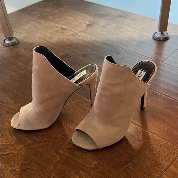 Steve Madden “Sooki” Women's Cream Peep Toe Mules - Picture 1 of 6